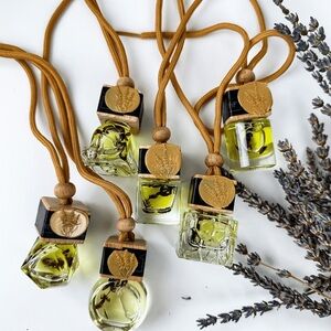 HEREWARD FARMS Aromatic Glass Rosemary Car Diffuser Refillable and Sustainable